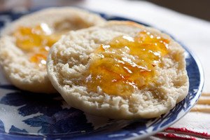 english muffin with jam