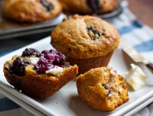 Blackberry Corn Meal Muffins for Breakfast