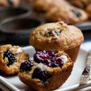 Blackberry Cornmeal Muffins with Butter