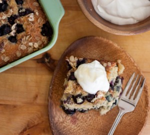 Slice of blueberry buckle