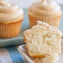 eating a caramel cupcake