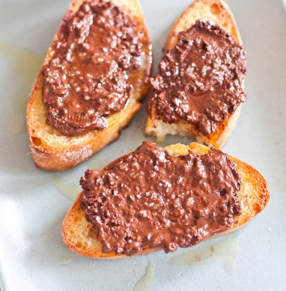 chocolate, olive oil and sea salt toasts chocolate, olive oil and sea salt toasts