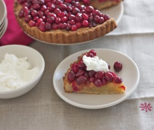slice of cranberry tart