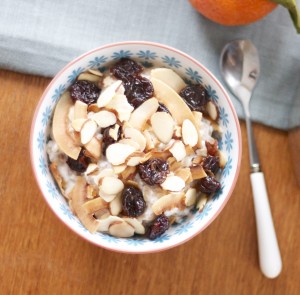 warm farro salad with coconut, almonds, and dried cherries warm farro salad with coconut, almonds, and dried cherries