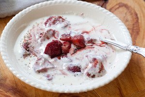 strawberries and yogurt