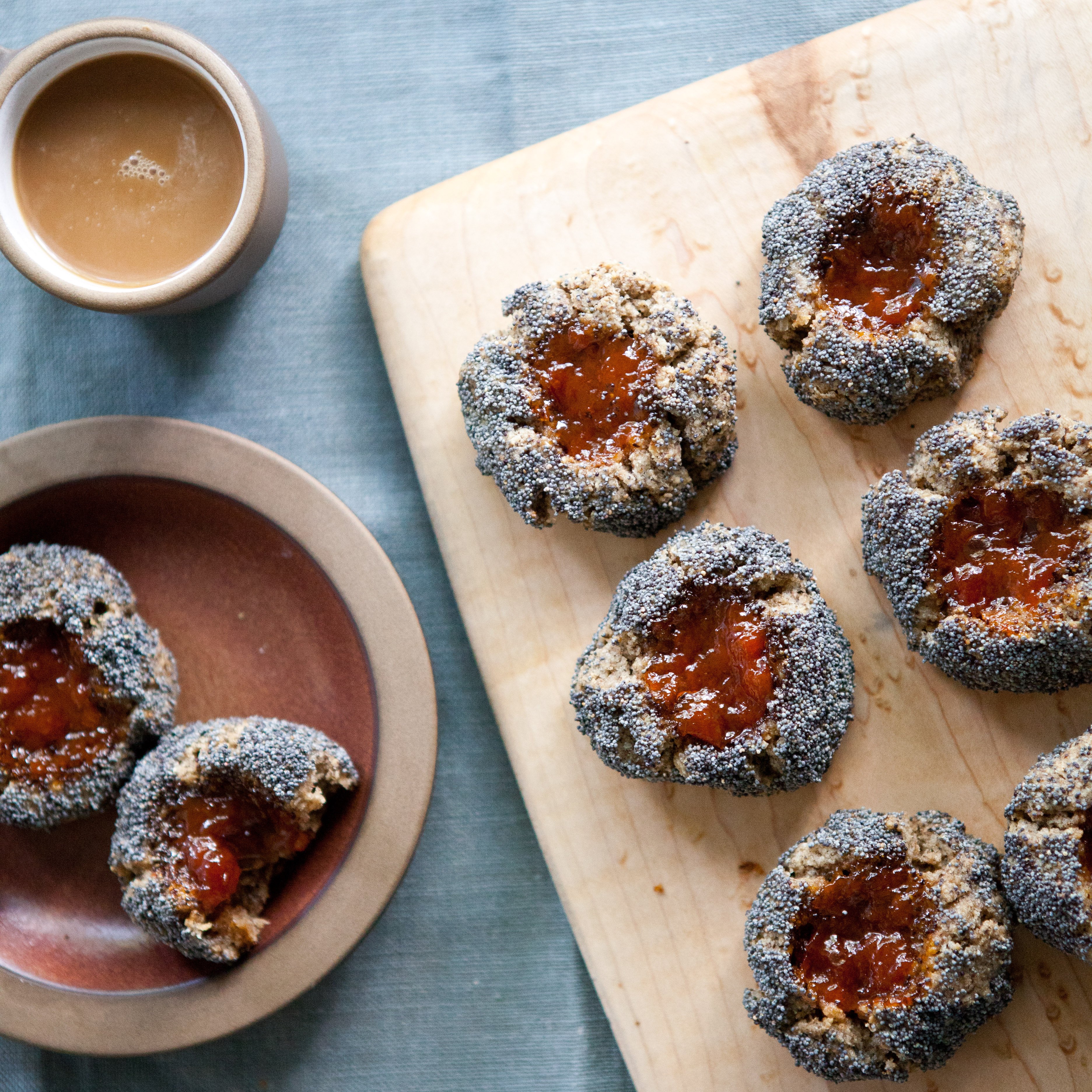 Buckwheat Poppy Thumbprint Cookies