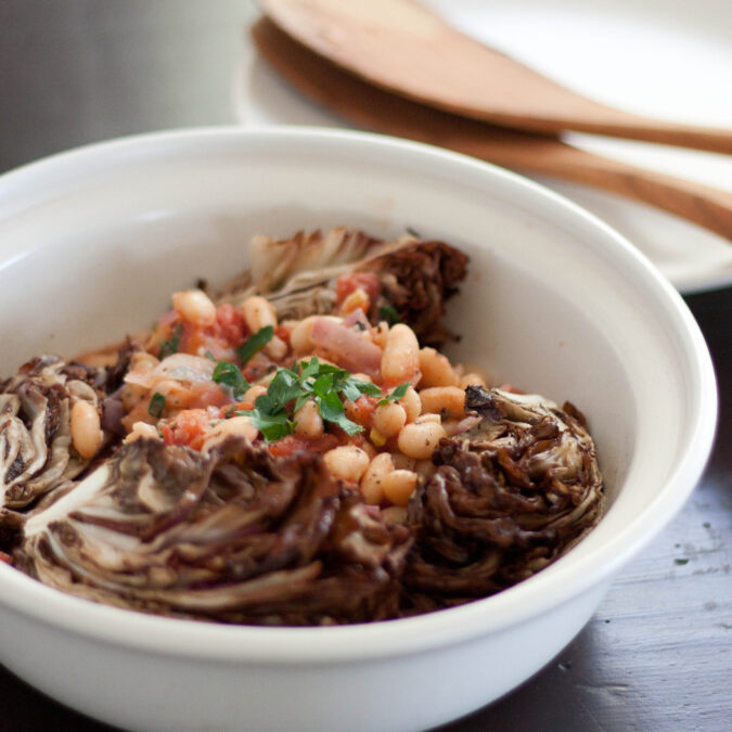 Roasted Radicchio and White Beans