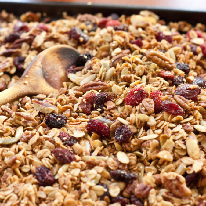 Olive Oil Granola with Pecans and Cherries
