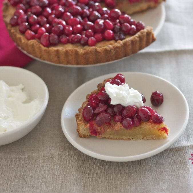Brown-Butter Cranberry Tart with a Hazelnut Crust