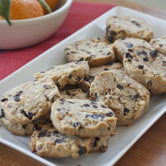 Whole Wheat Cookies with Hazelnuts, Currants, and Cacoa Nibs