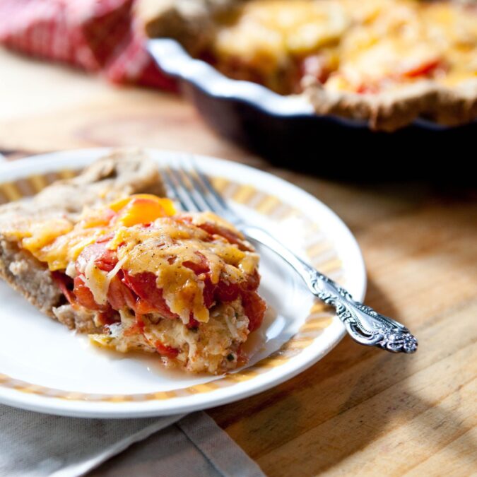 Whole Grain Tomato Cheddar Pie
