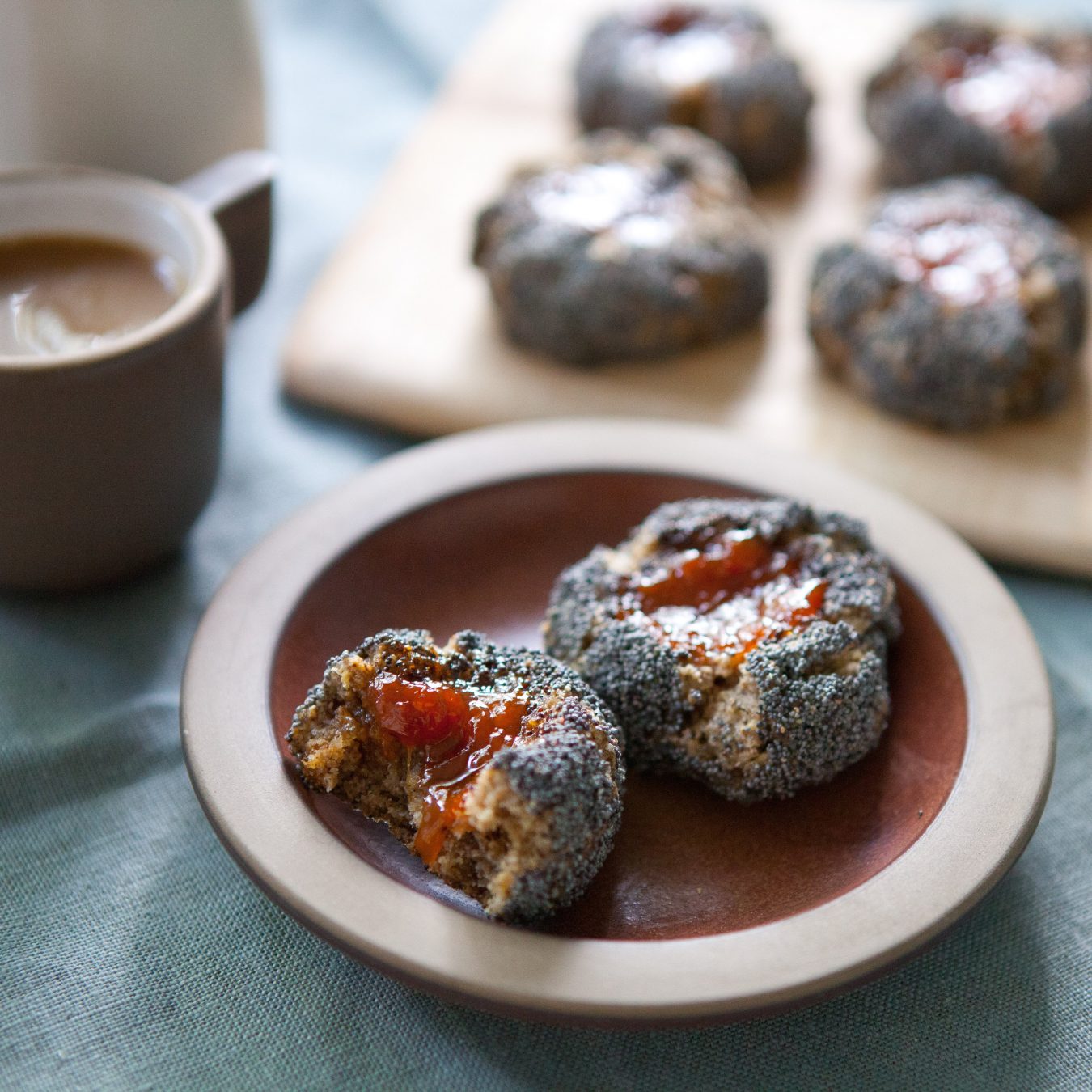 Buckwheat Poppy Thumbprint Cookies