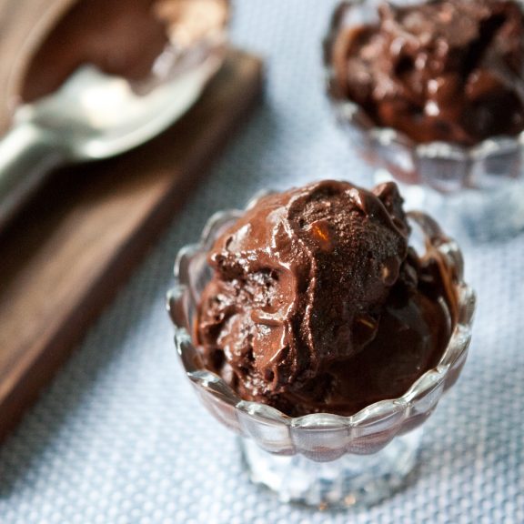 Vegan Chocolate-Almond Sorbet | A Sweet Spoonful