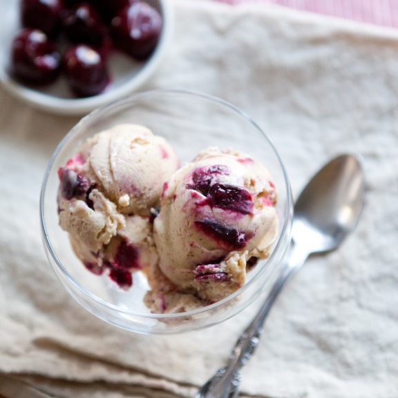 Thick and Creamy Cherry Almond Ice Cream | A Sweet Spoonful