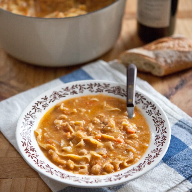 Spiced Pear, Cranberry and Marzipan Crumble