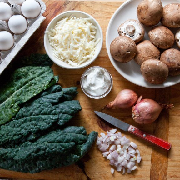 Mushroom, Kale and Cheddar Tart | A Sweet Spoonful