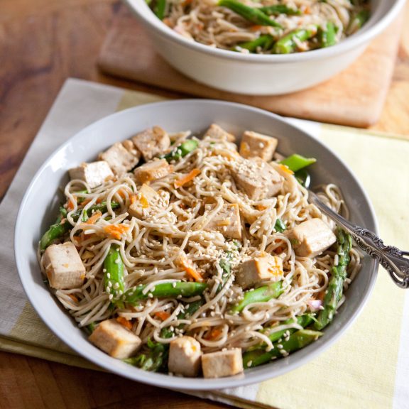 Citrusy Noodles with Tofu, Asparagus and Sesame | A Sweet Spoonful