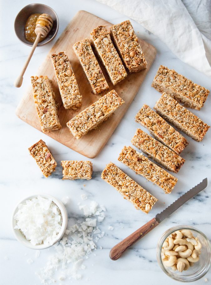 Soft and Chewy Coconut Cashew Granola Bars | A Sweet Spoonful