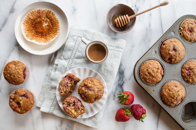 Honey-Roasted Strawberry Muffins | A Sweet Spoonful