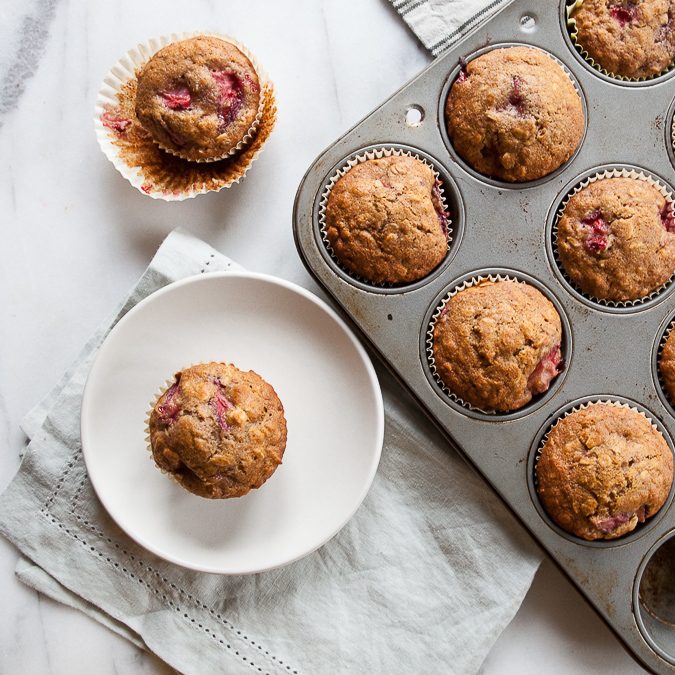 Honey-Roasted Strawberry Muffins | A Sweet Spoonful