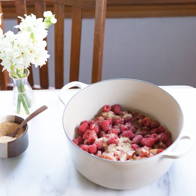 Raspberry Rhubarb Compote | A Sweet Spoonful