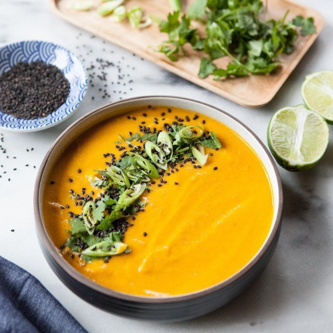 Thai Carrot, Coconut and Cauliflower Soup | A Sweet Spoonful