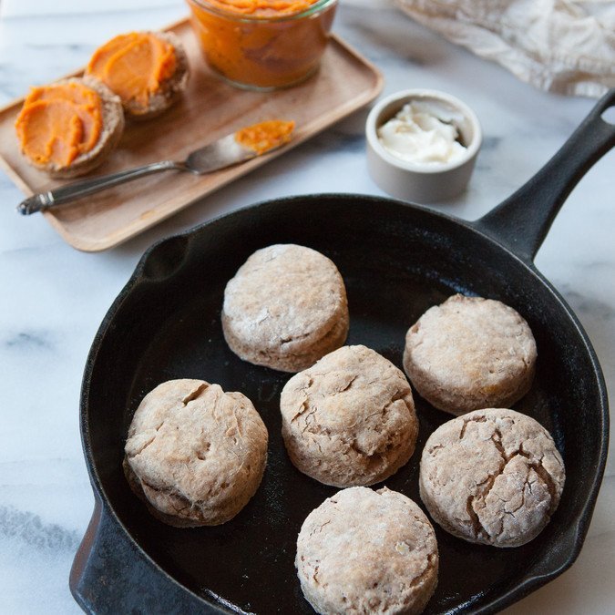 Sweet Potato Skillet Biscuits with Sweet Potato Butter | A Sweet Spoonful