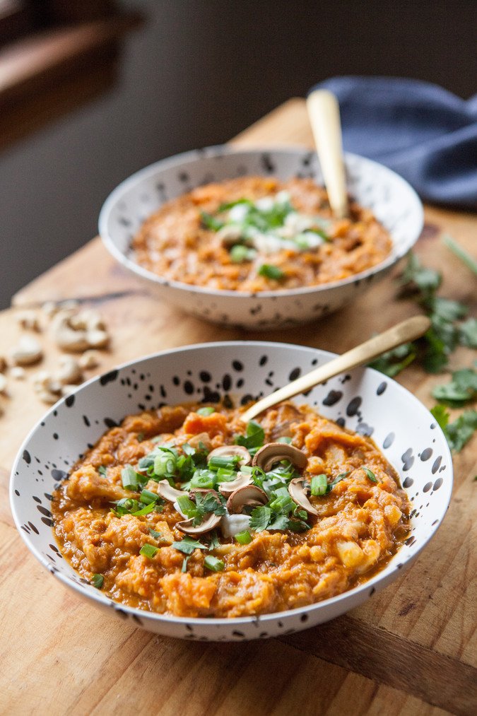 Slow-Cooker Sweet Potato, Lentil and Cauliflower Curry | A Sweet Spoonful