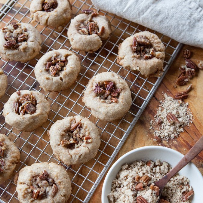 Pecan Pie Thumbprint Cookies| A Sweet Spoonful