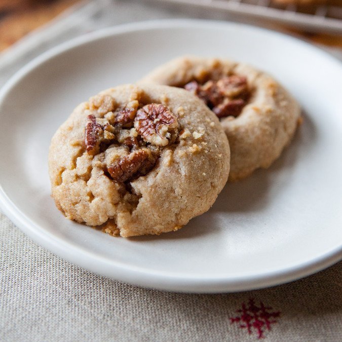 Pecan Pie Thumbprint Cookies | A Sweet Spoonful