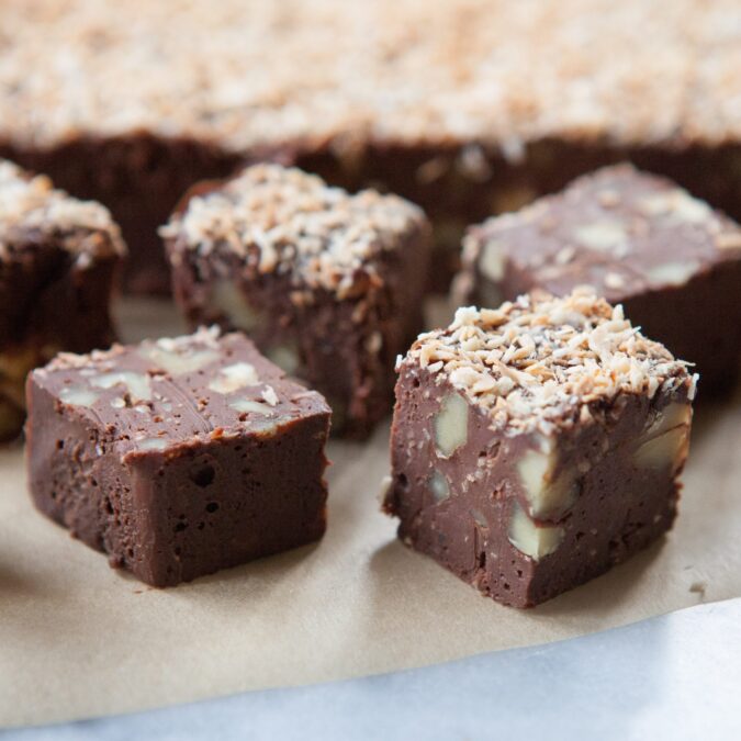 Dairy-Free Coconut Walnut Fudge